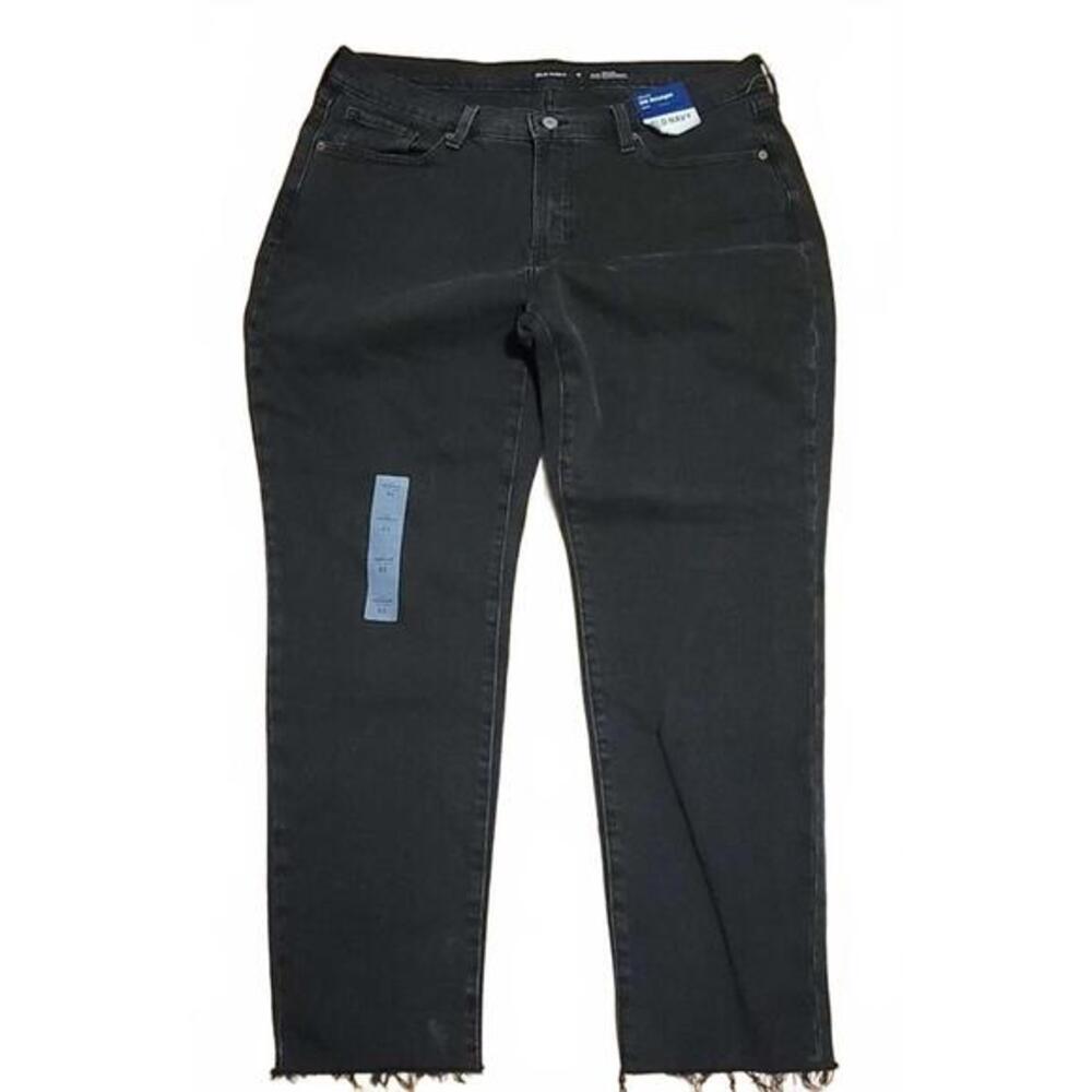 Old Navy NEW Black High Rise O.G. Straight Raw‎ Hem Ankle Size 16